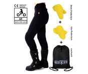 MOTOGIRL LEGGING BLACK ZIP KEVLAR (TOUTES PROTECTIONS)