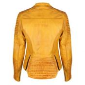 MOTOGIRL VESTE VALERIE EN CUIR JAUNE