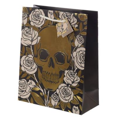 SAC CADEAU METALLIQUE TETE DE MORT (GRAND)