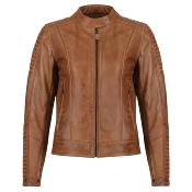 MOTOGIRL VESTE VALERIE EN CUIR CAMEL