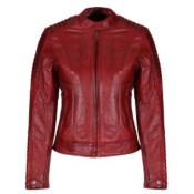 MOTOGIRL VESTE VALERIE EN CUIR ROUGE