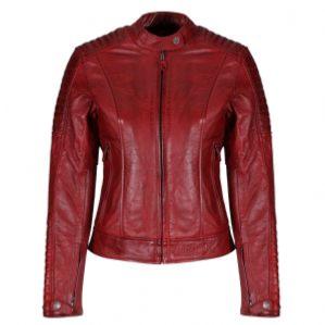 MOTOGIRL VESTE VALERIE EN CUIR ROUGE